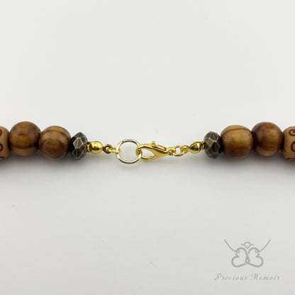 Wood Necklace w/ Floral & Boho Designs